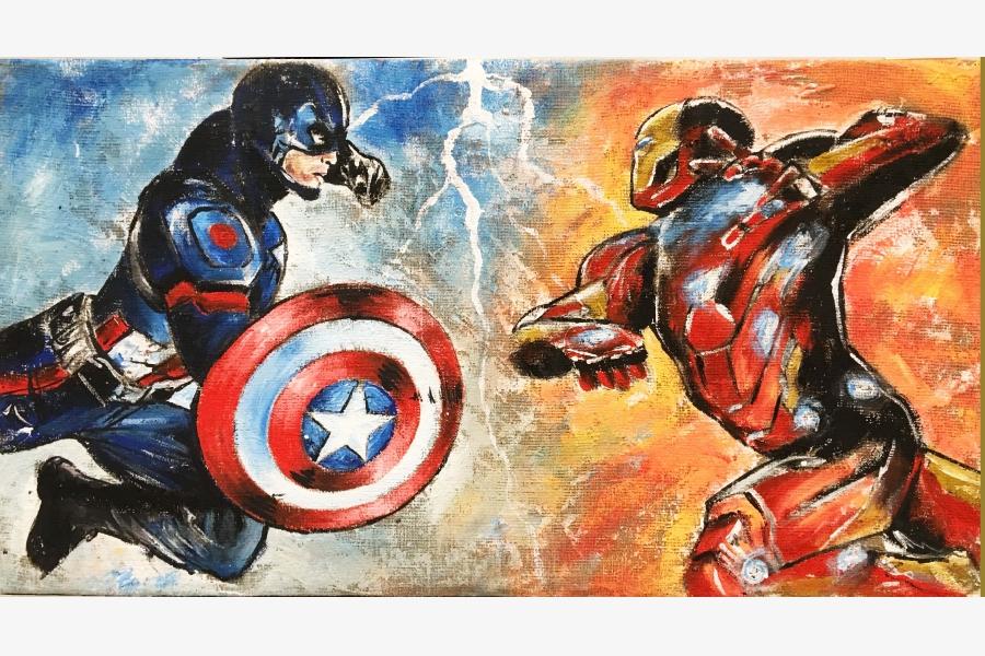 Comic Capitan America vs Iron Man