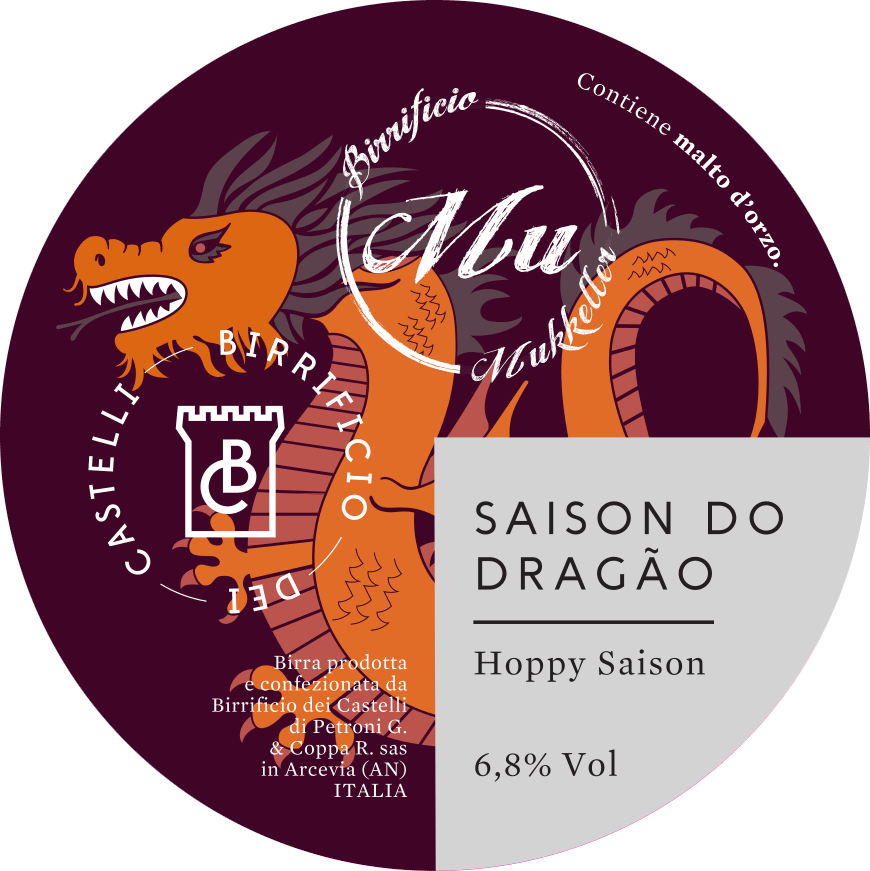 Saison do dragao è na birra artigianale in stile hoppy saison. In collaborazione con il birrificio Mukkeller di porto sant'elpidio. Citra e Styrian Dragon