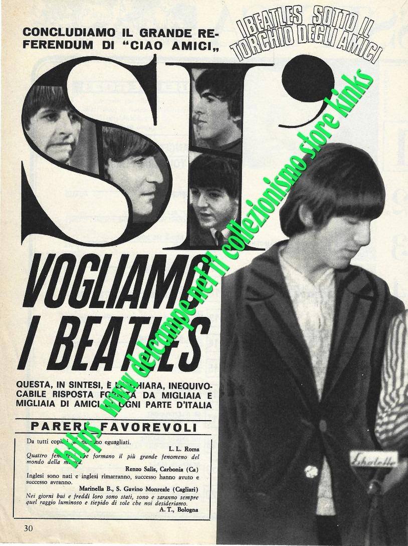 067> 5 Pagine < VOGLIAMO I BEATLES Referendum di Ciao Amici - 1966 > Documento Storico per i BEAT !