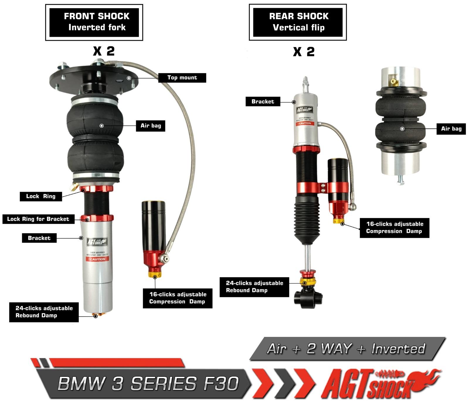 BMW Serie 3 F30 / F31 - 2-Way Inverted Air Suspension - AGT