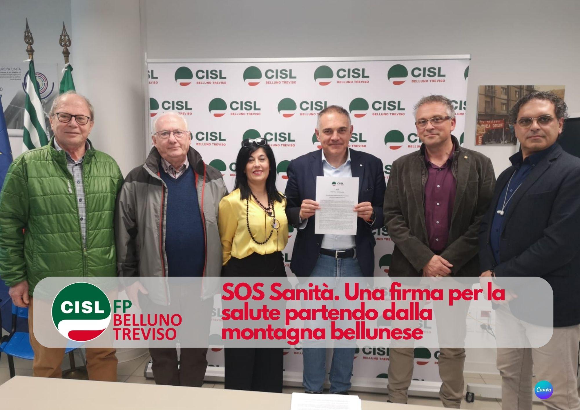 CISL FP Belluno Treviso. SOS Sanità. Una firma per la salute partendo dalla montagna bellunese