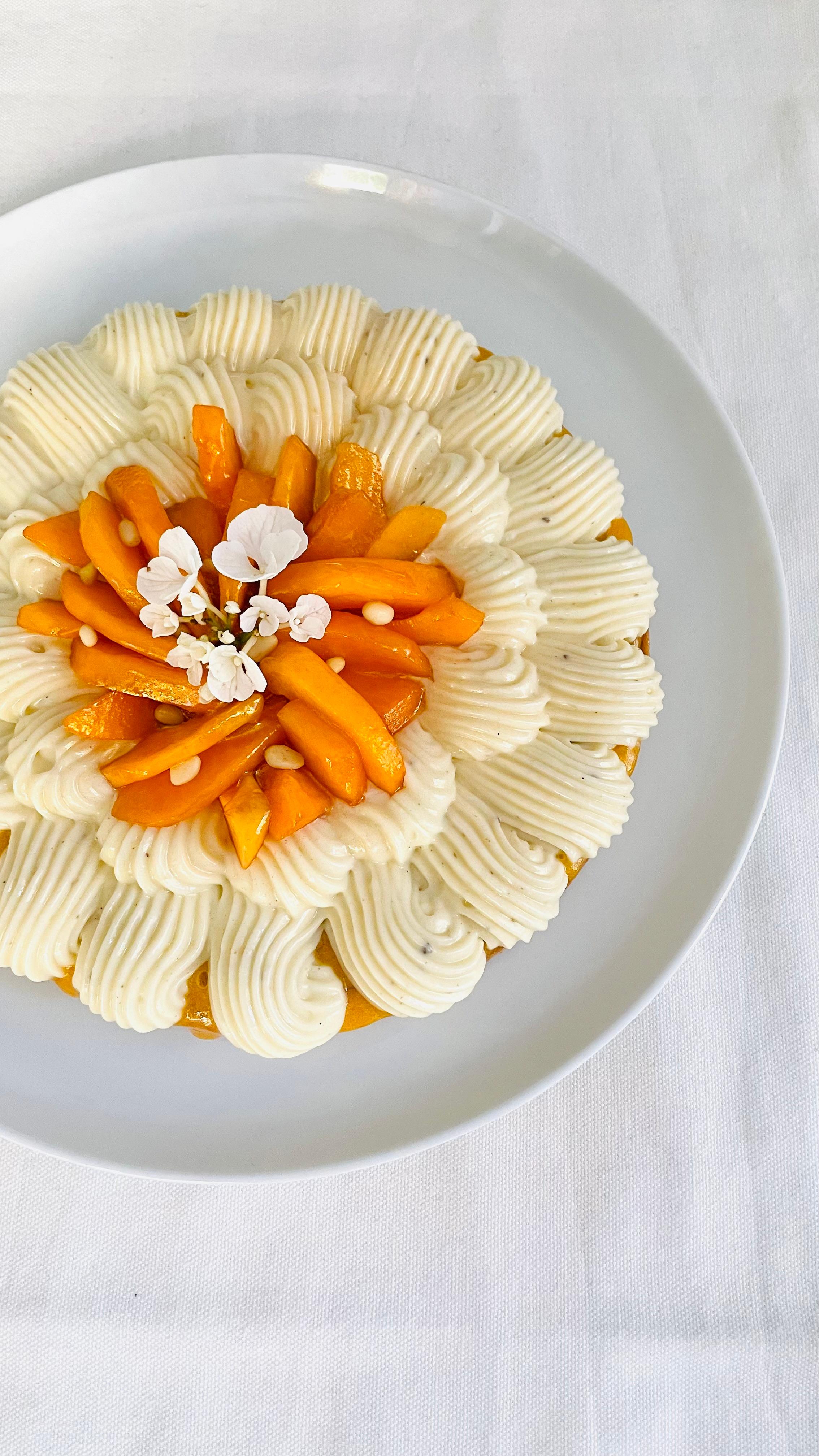 Crostata alle albicocche, pinoli e cocco