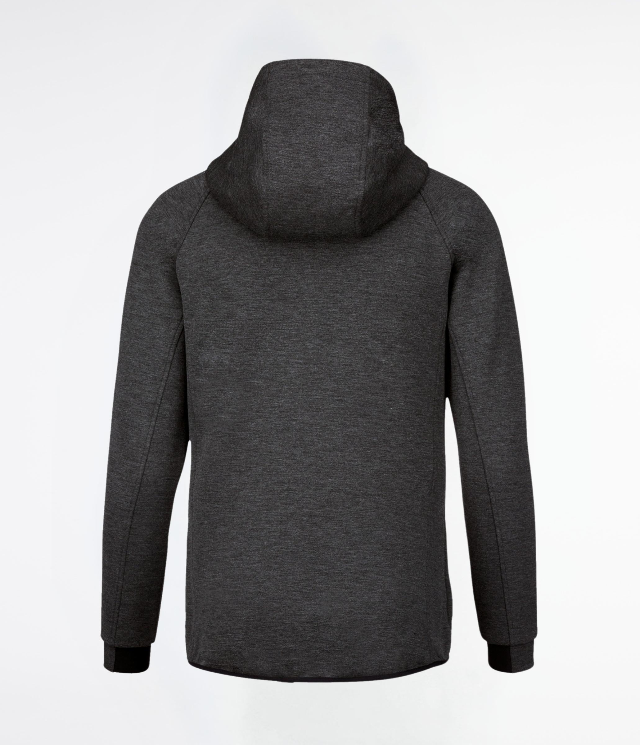 Felpa full zip con cappuccio deep grey heather