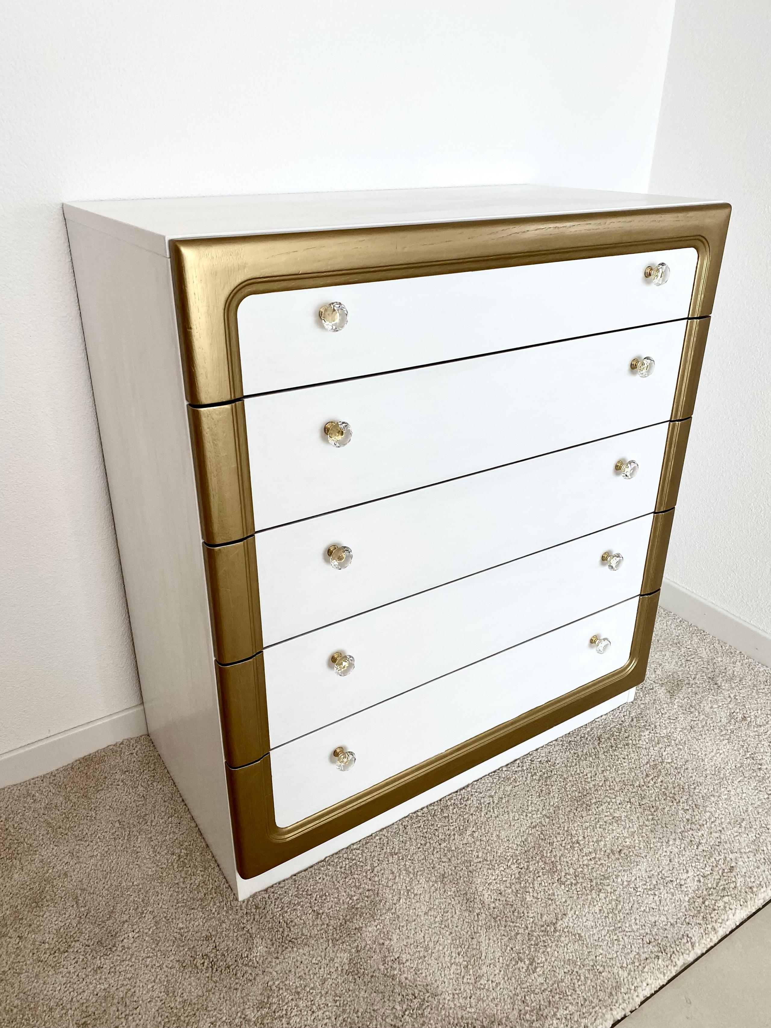 Cassettiera Bianco Oro,White Gold Dresser,Arredamento,Furniture,Elisa Berger Design Studio Lugano