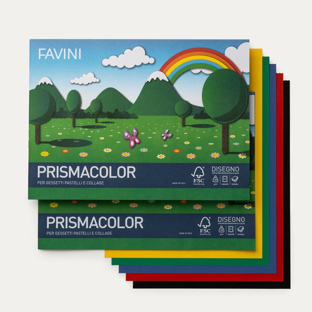 FAVINI PRISMACOLOR ALBUM CARTONCINO MONORUVIDO IN 5 COLORI