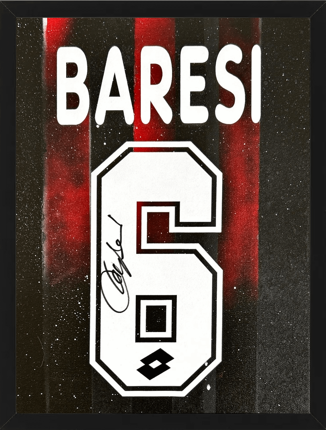 Artwork Autografo Franco Baresi Limited Edition AC Milan Football Theme