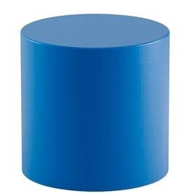 POUF TONDO SIMILPELLE BLU IMBOTTITO DIAM 40 H46