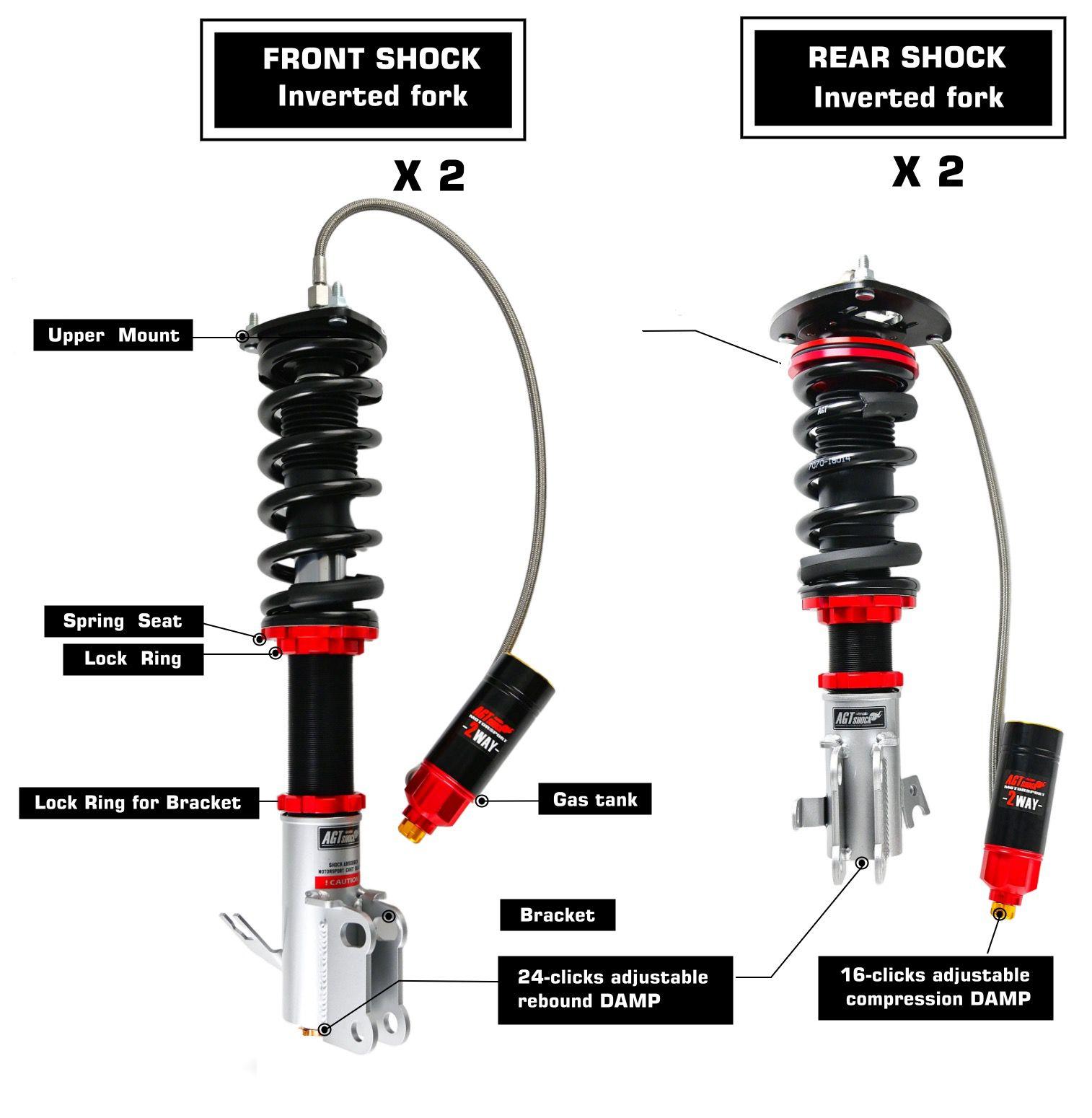 Subaru Impreza GC8 1992-200 AGT-Shock Coilover ( 1-Way or 2-Way )