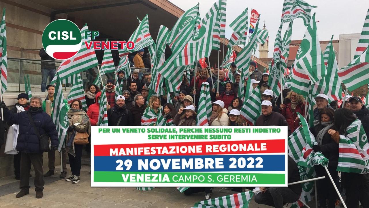 CISL FP Veneto. In piazza a Venezia il 29 novembre per salvare il welfare regionale