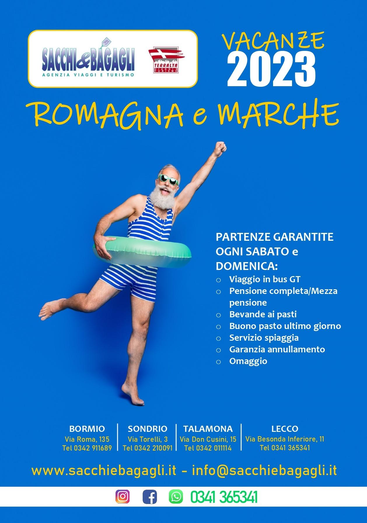 Viaggi organizzati in Romagna e Marche con Sacchi e Bagagli