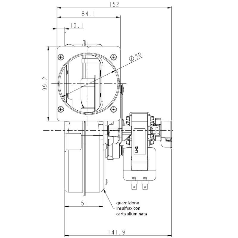 14706001 Estrattore - aspiratore fumi per stufe a pellet. LN2 NATALINI SIT GROUP