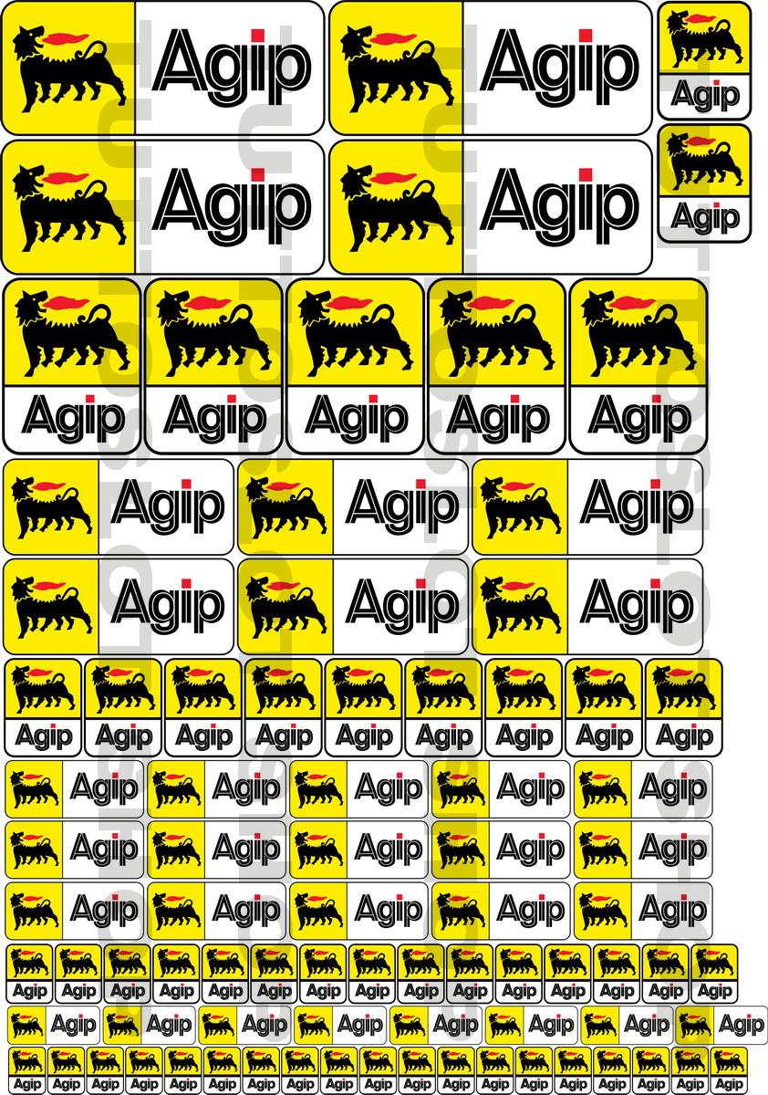 Foglio adesivi in vinile con logo AGIP - Self adhesive vinyl AGIP logo sticker