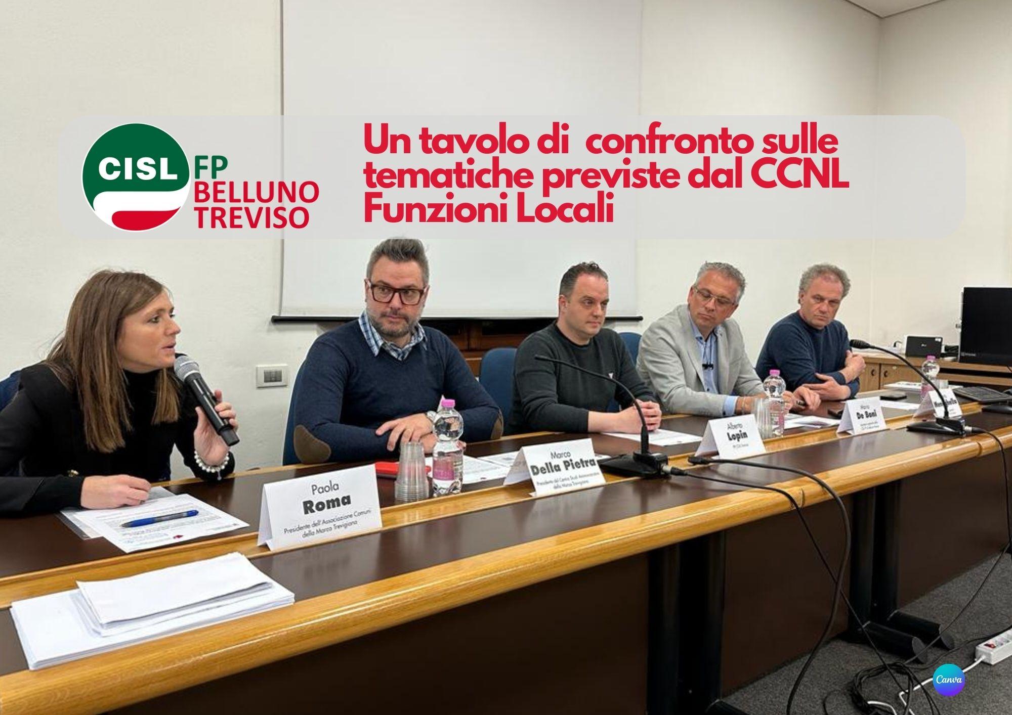 CISL FP Belluno Treviso. Si parla di contratto integrativo per gli Enti Locali al Centro Studi Amministrativi Marca Trevigiana