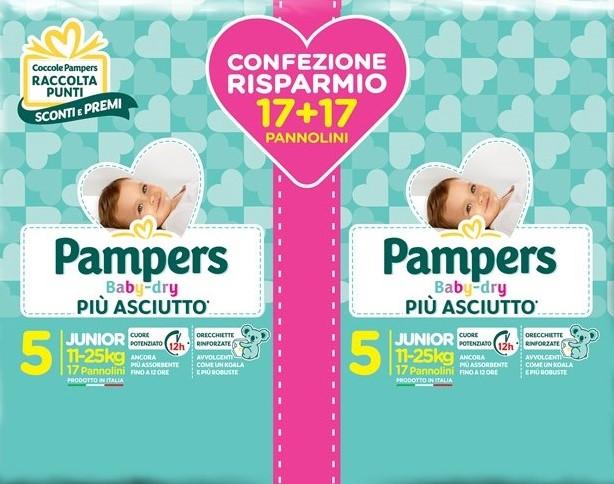Pampers Baby Dry pacco doppio taglia 5