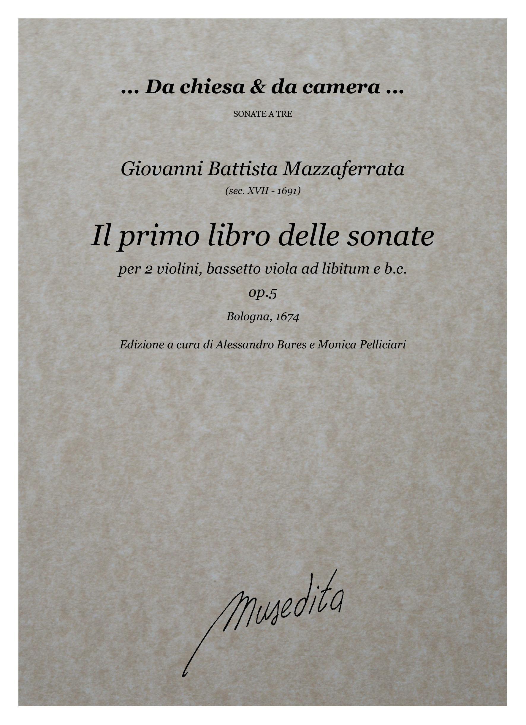 G.B.Mazzaferrata: Il primo libro delle sonate op.5 (Bologna, 1674)