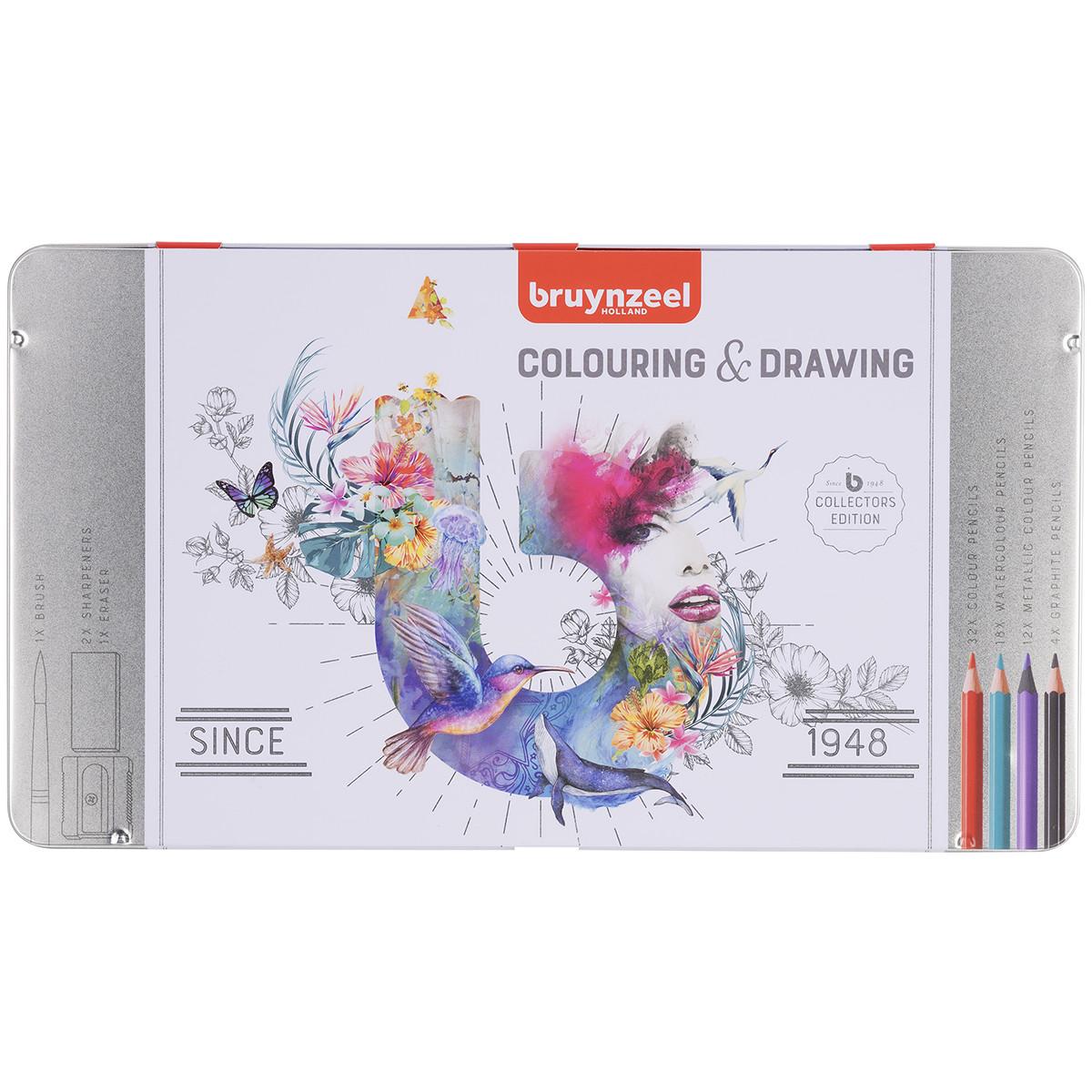 BRUYNZEEL - Colouring & Drawing - Set per disegnare e colorare 70 pezzi