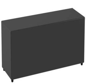 POUF RETTANGOLARE SIMILPELLE NERO IMBOTTITO 120X40X46