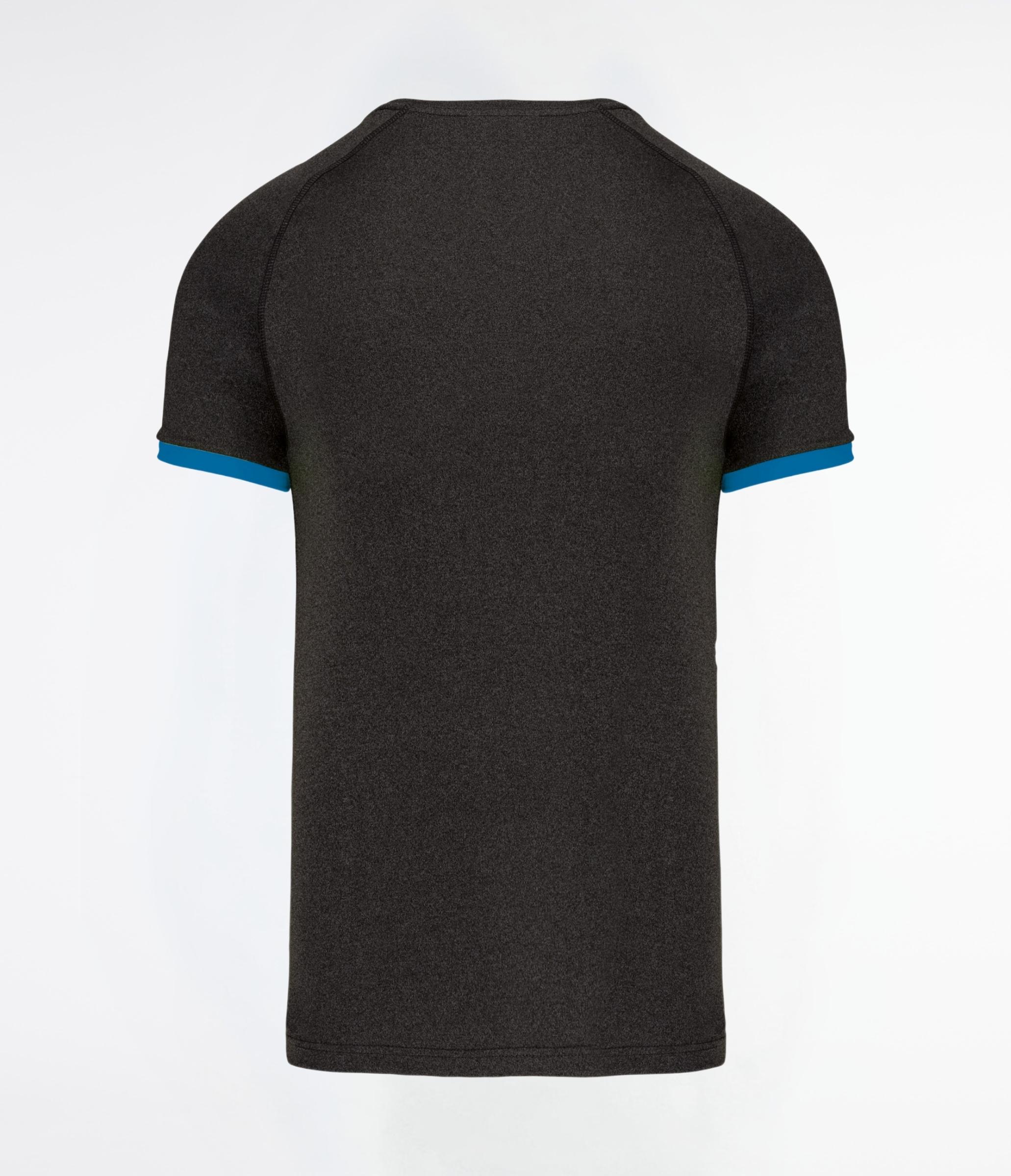 T-shirt performance dark grey heather/tropical blue