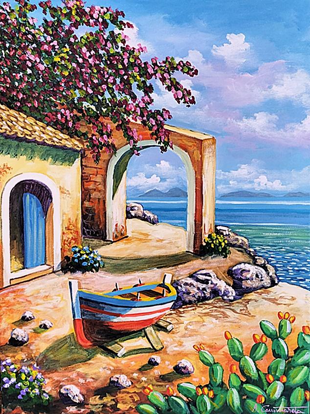 Eolie all'orizzonte Olio su tela 70 x 50 cm