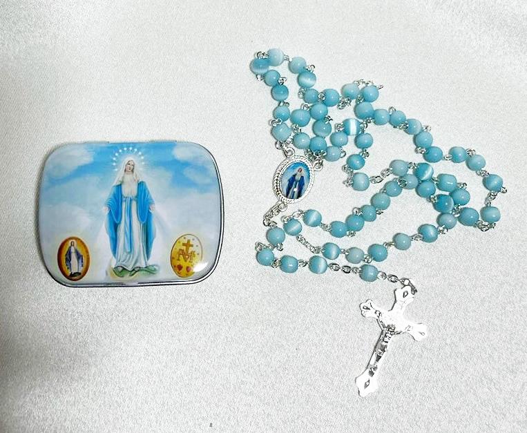 Our Lady of Lourdes Rosary Beads blue - various colours