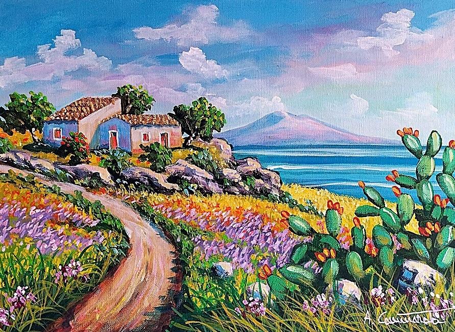 Fichi d'india Olio su tela 30 x 40 cm