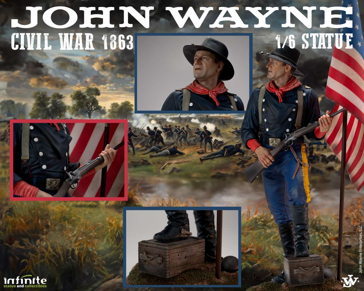 Infinite Statue JOHN WAYNE 1863 Civil War 1/6 RESIN STATUE