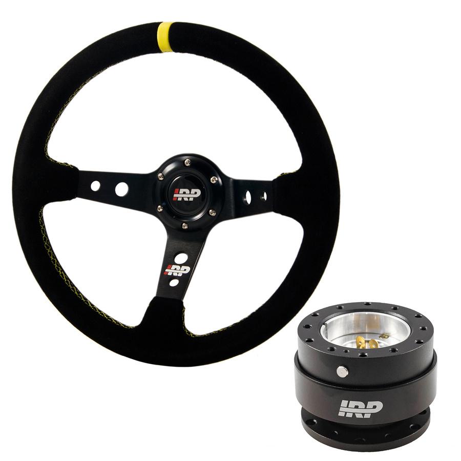 SPORTS STEERING WHEEL 350/90 + HUB QUICK RELEASE - IRP