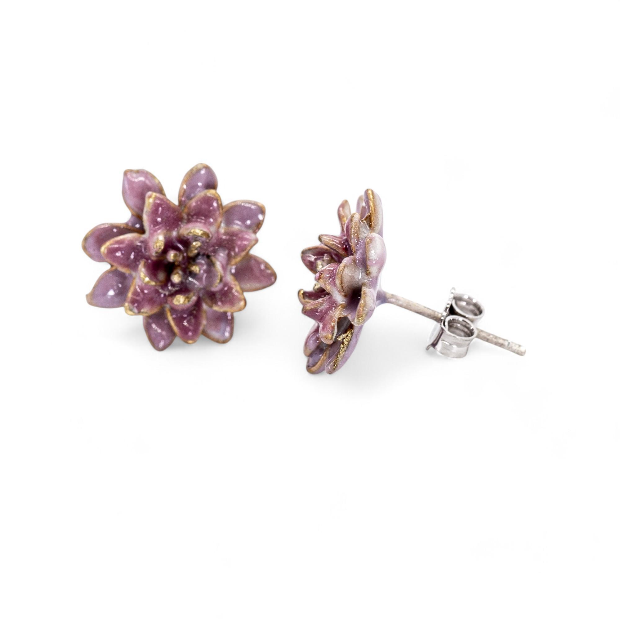 ORECCHINI A BOTTONCINO NINFEE : WATER LILY STUD EARRINGS