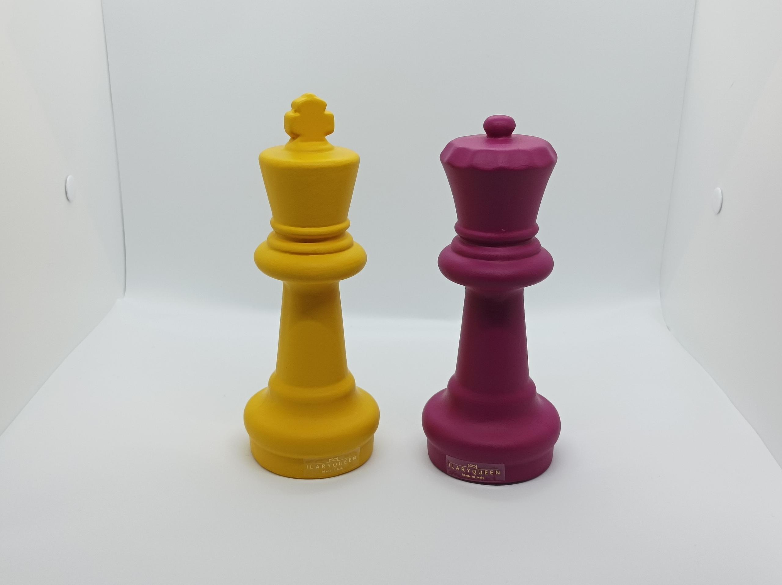Ilary Queen - Collezione Inghilterra - Coppia scacchi Senape/Magenta