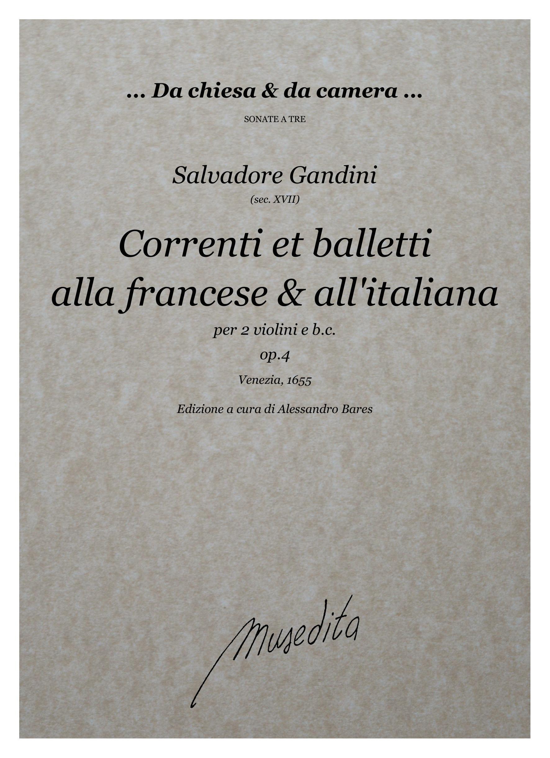 S.Gandini: Correnti et balletti alla francese e all'italiana op.4 (Venezia, 1655)