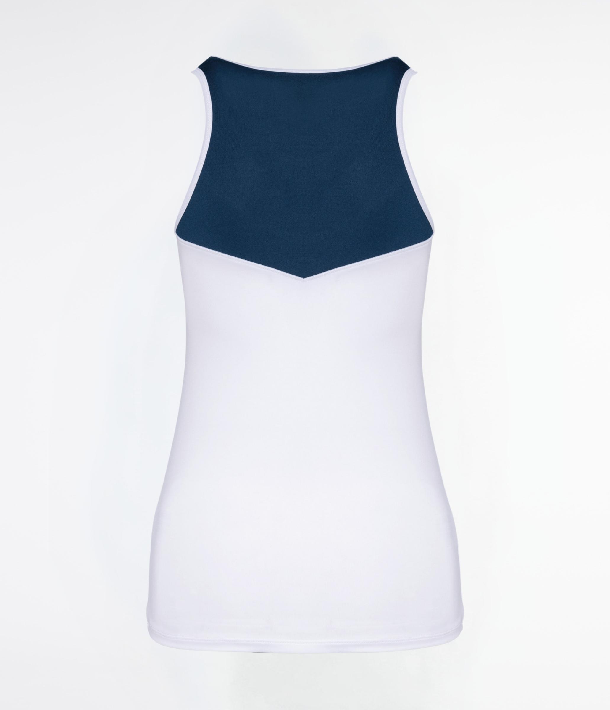 Canotta tennis/padel white/navy donna