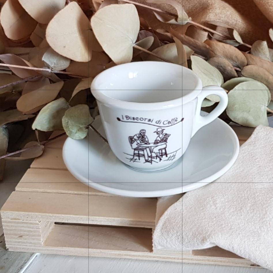 Tazzina da caffè in Porcellana + piattino - Spedizione in Regalo insieme al caffè