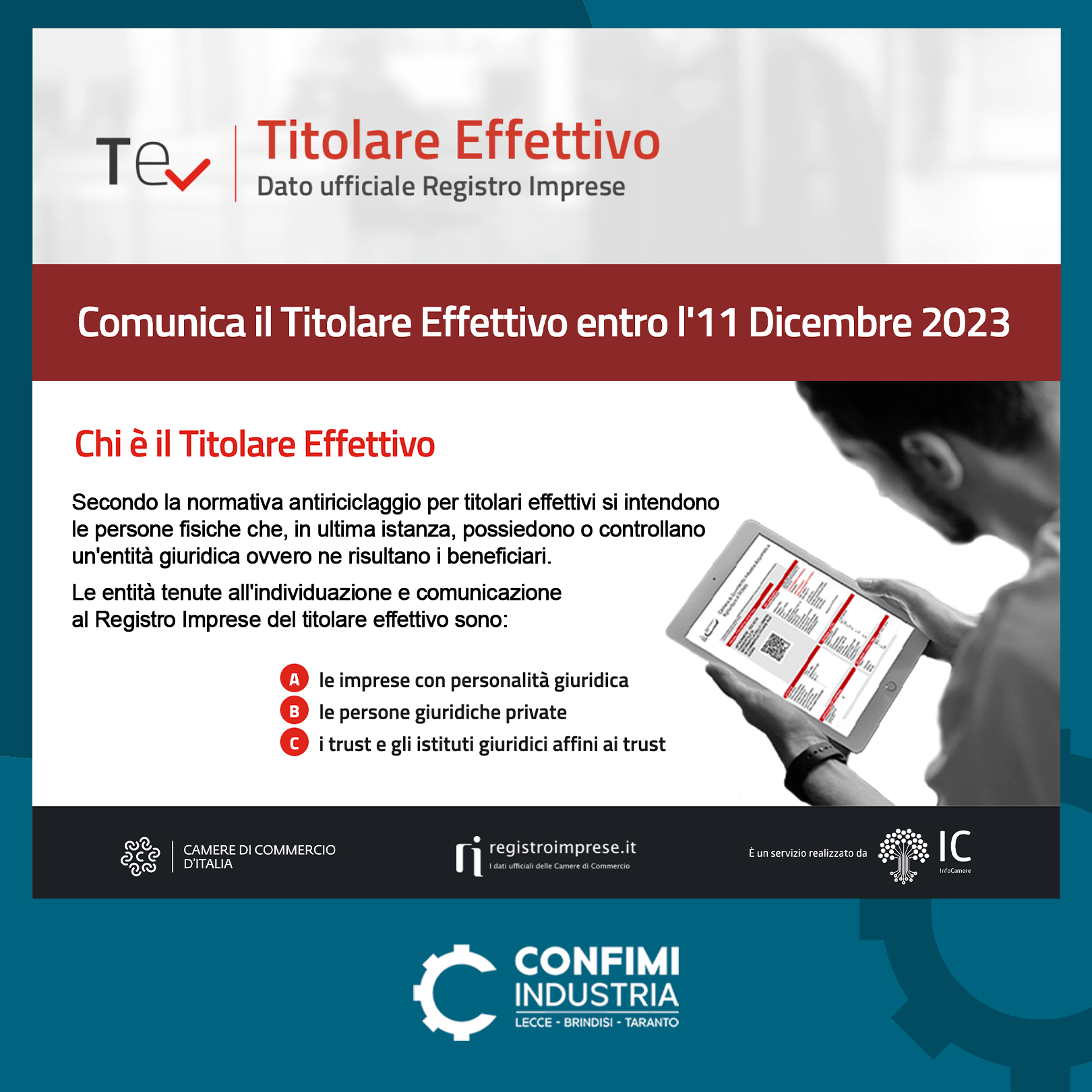 OBBLIGO DI COMUNICAZIONE DEL TITOLARE EFFETTIVO ENTRO L'11 DICEMBRE 2023