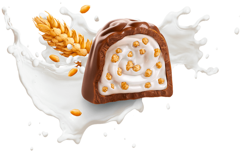 SELECTION CRISPY LATTE Gr 100 Praline di cioccolato al latte con crema al latte e cereali