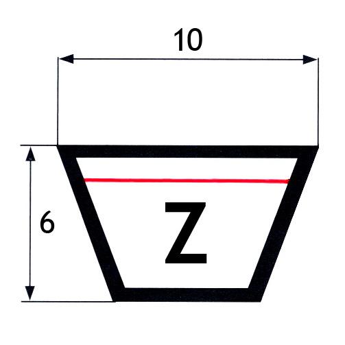 CINGHIA TRAPEZOIDALE SEZ. "Z" (MM.22X14) Z 38 - Z 59 - PI BELT