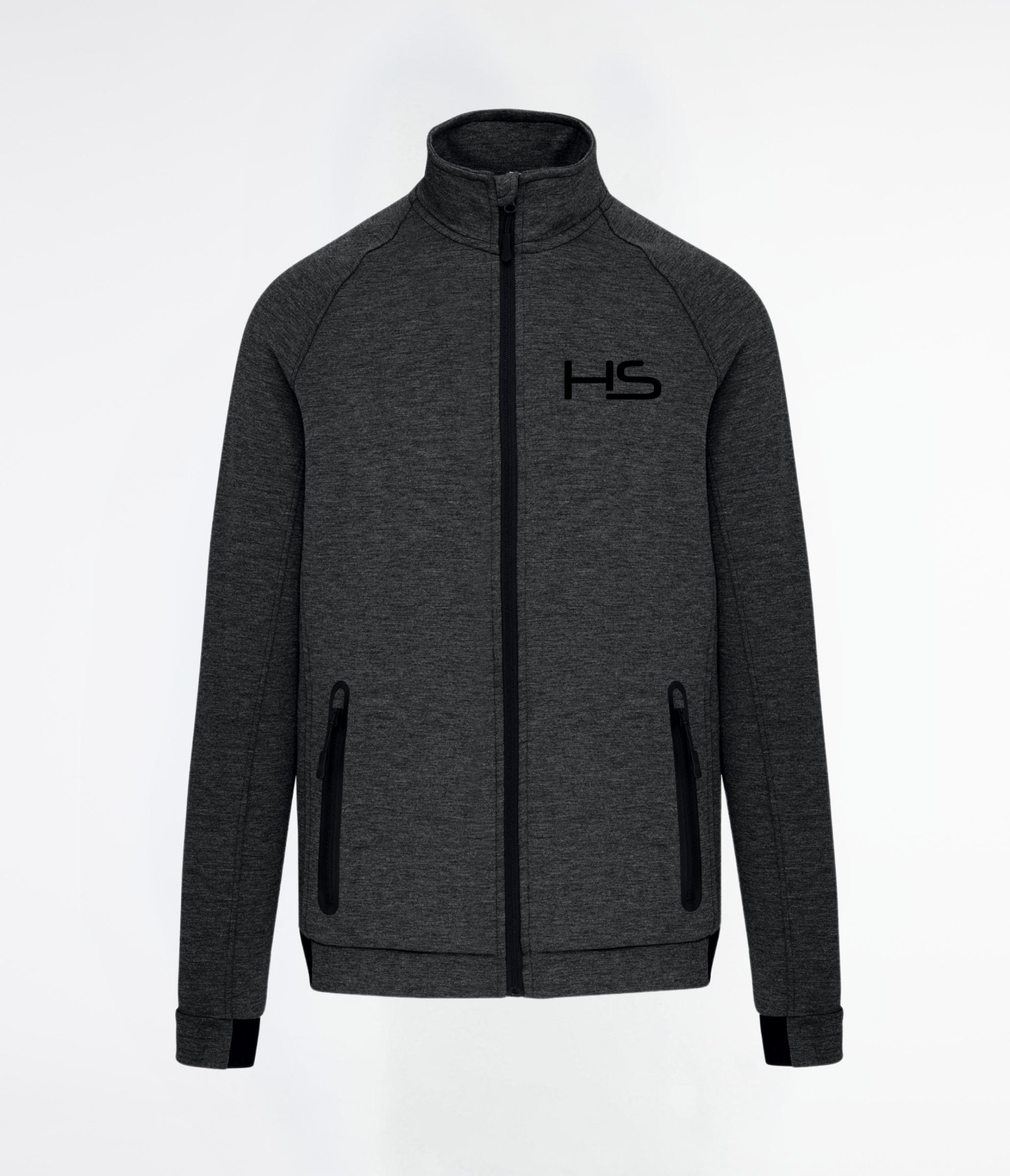 Felpa full zip deep grey heather