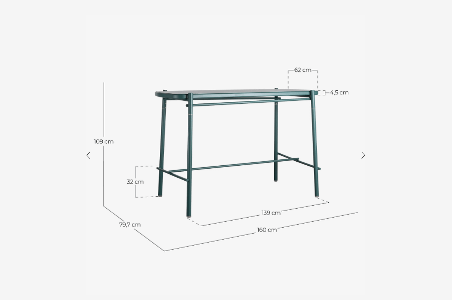 SET DA ESTERNO DI UN TAVOLO ALTO E 2 SGABELLI IN ALLUMINIO KER