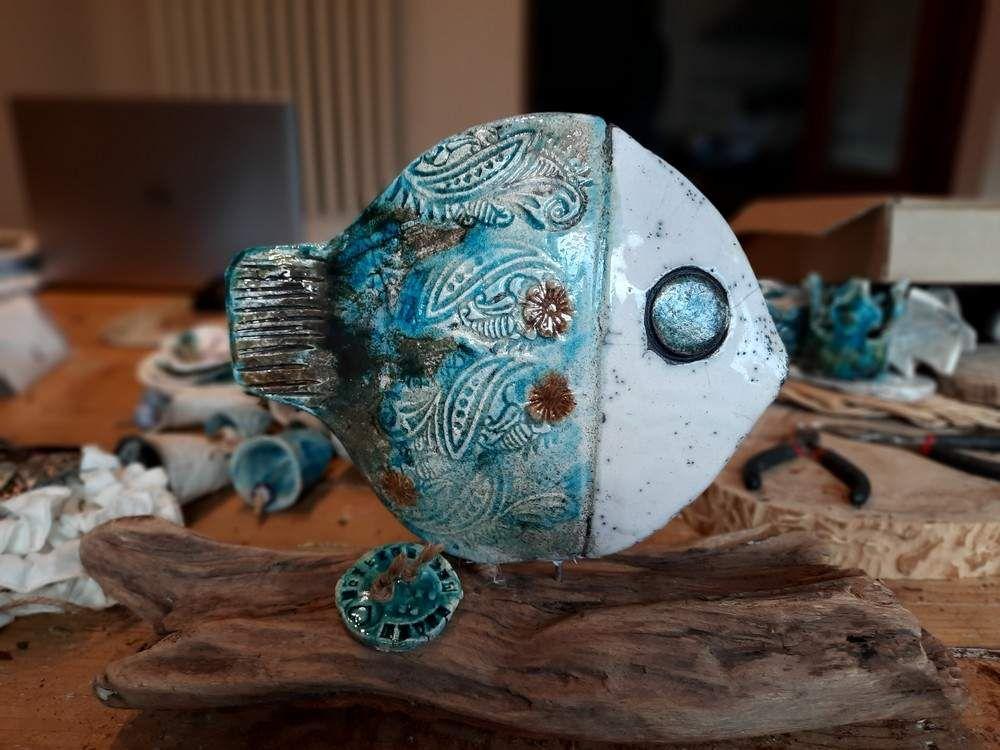 Linea collezione di ceramica Raku il Mare