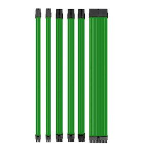 KIT CAVI SLEEVED VERDE IN NYLON PER ALIMENTATORI PC CON PIEDINI