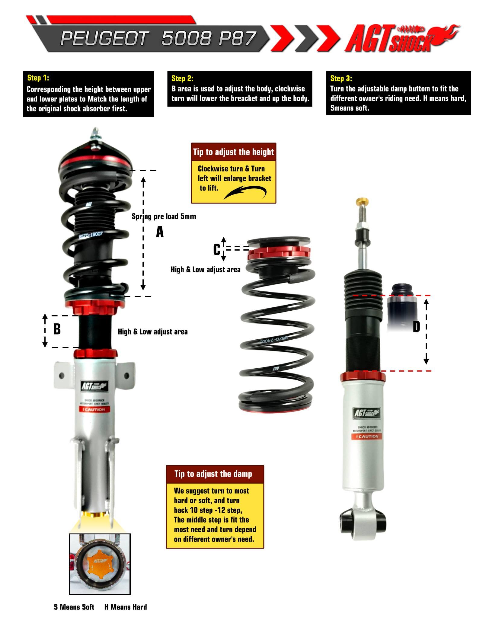 Peugeot 5008 - AGT-Shock Coilover