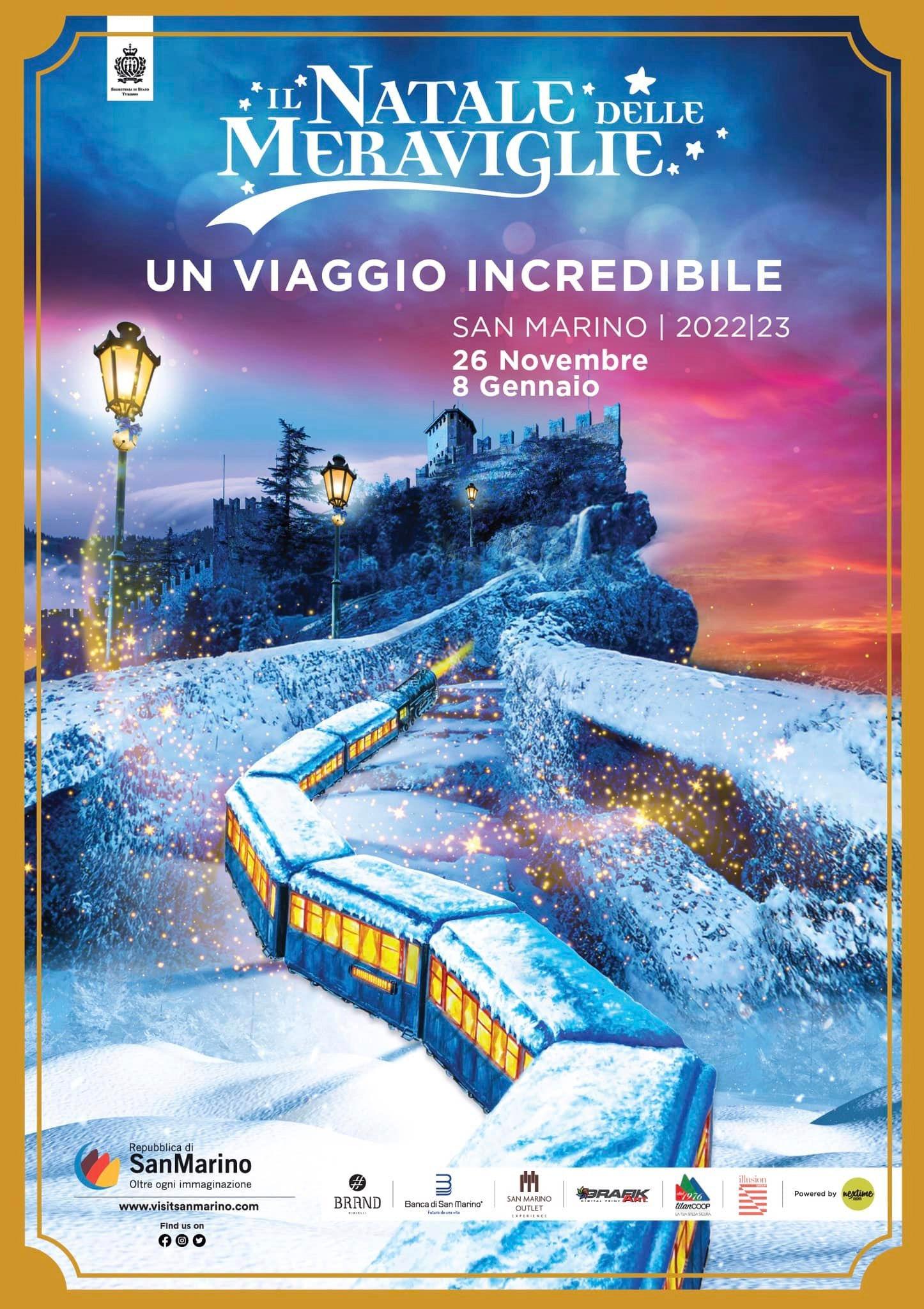 Un viaggio incredibile, il magico treno del Natale ferma a San Marino