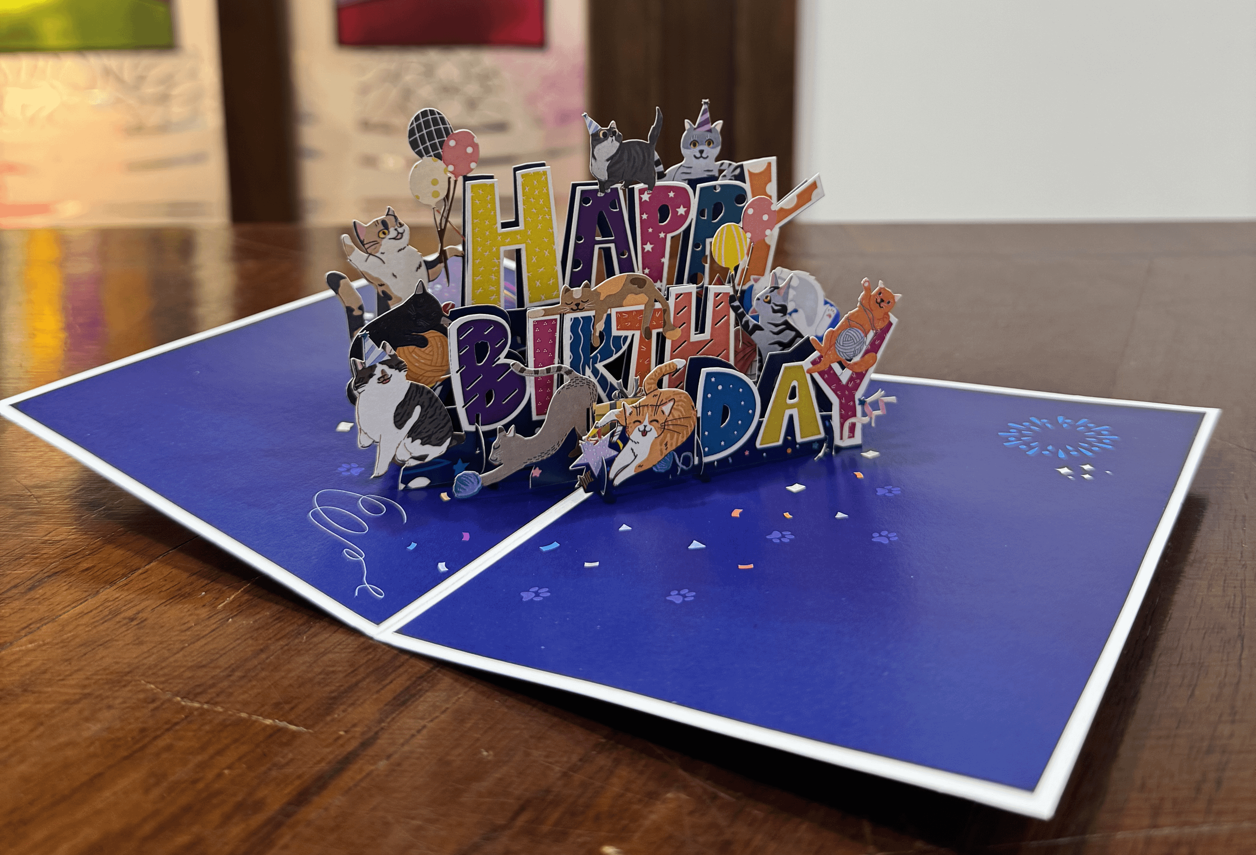 HAPPY BIRTHDAY WITH CATS POP-UP CARD