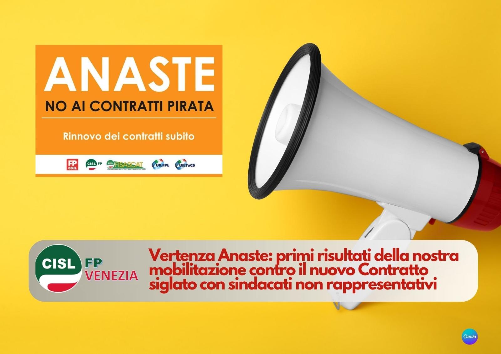 CISL FP Venezia. Vertenza Anaste: primi risultati della nostra mobilitazione contro il nuovo Contratto