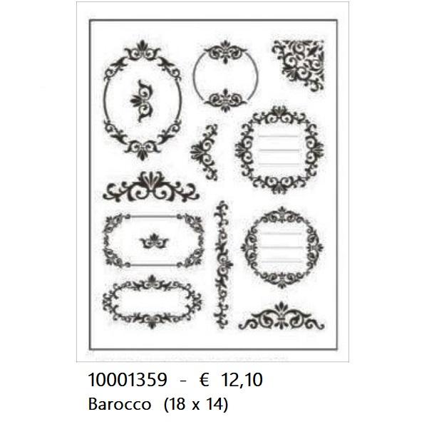 Timbri trasparenti in silicone - 10001359 Barocco  (18x14)