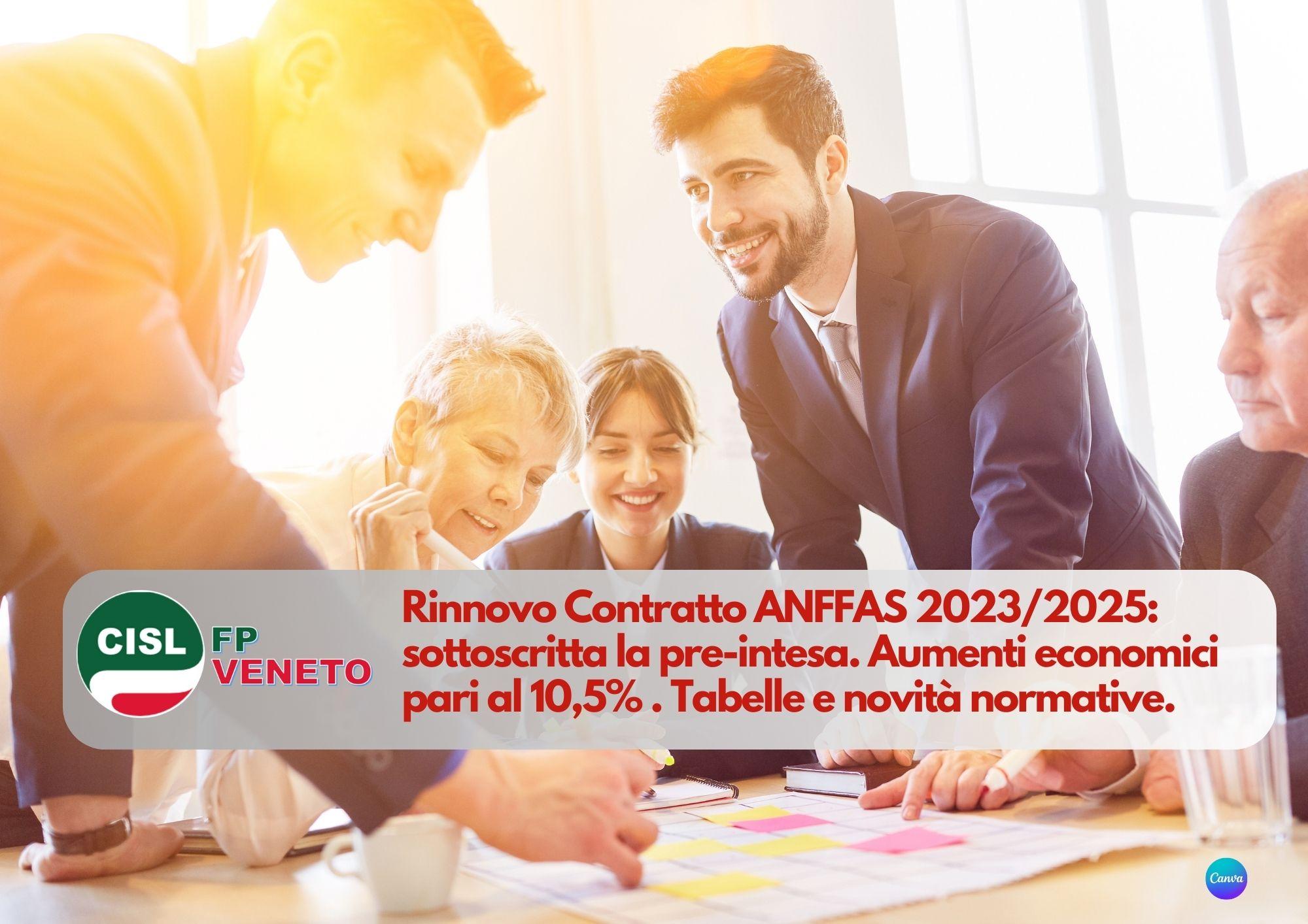 CISL FP Veneto. Rinnovo Contratto ANFFAS 2023/2025: sottoscritta la pre-intesa. I dettagli
