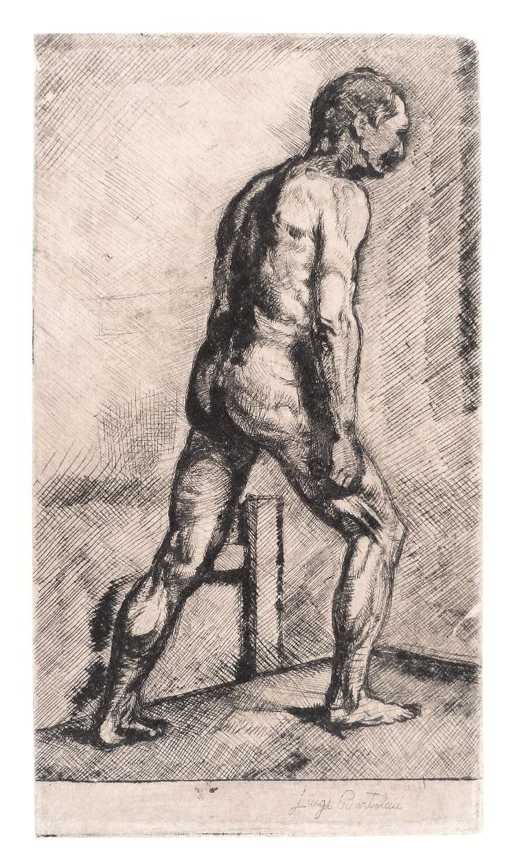 Luigi Bartolini, Acquaforte, Studio di nudo (Un vecchio) 1910