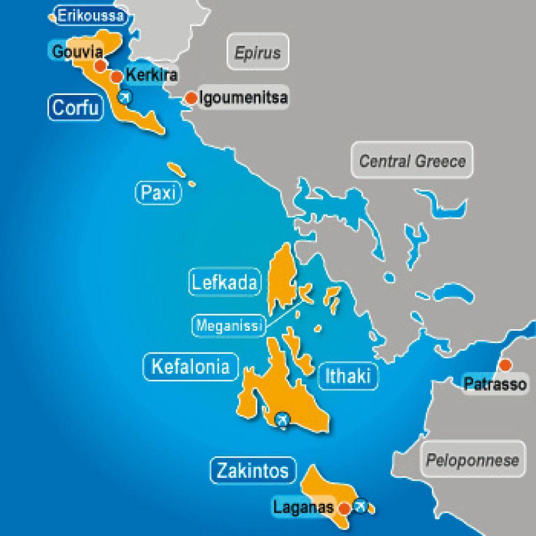 Mappa Isole Ionie