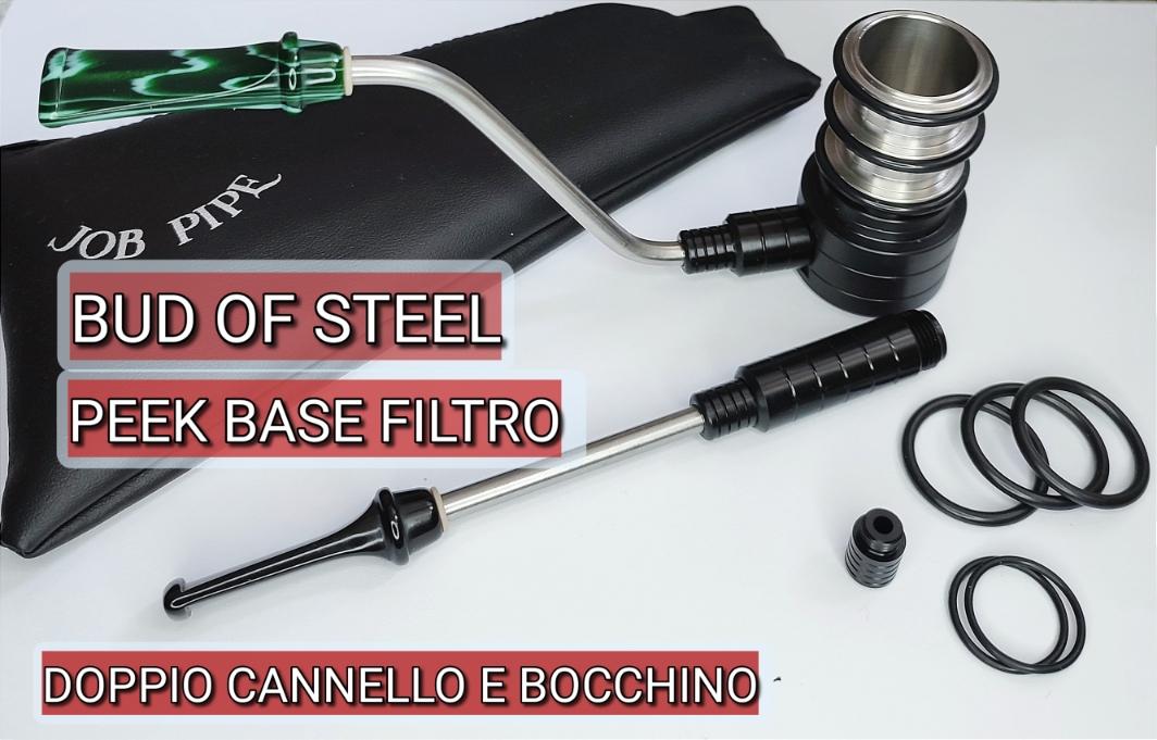 Job Pipe  Bud Of Steel Peek Filter Base doppio cannello doppio bocchino