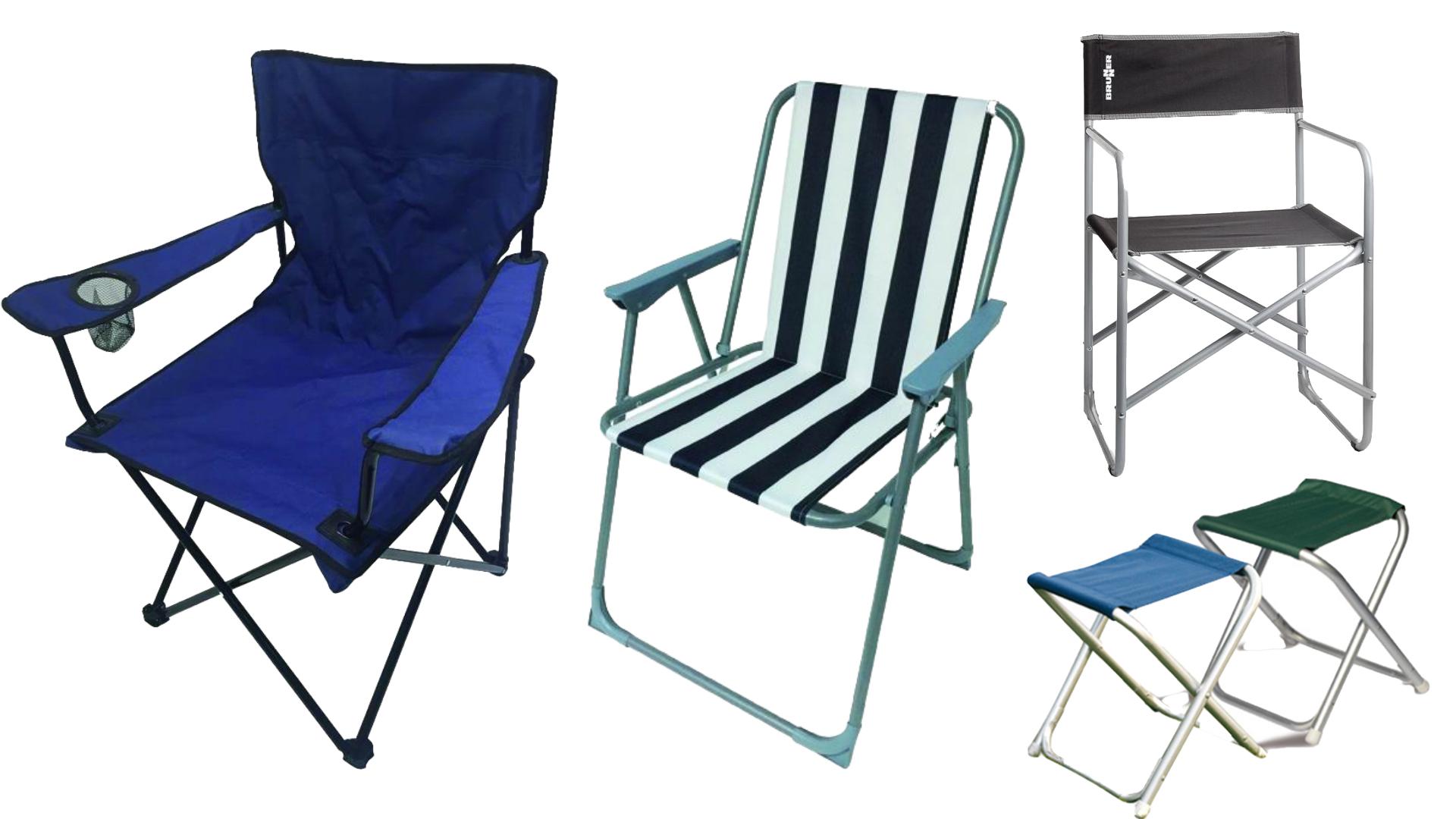 sedie e sgabelli pieghevoli in acciaio e alluminio con tessuti oxford e textilene