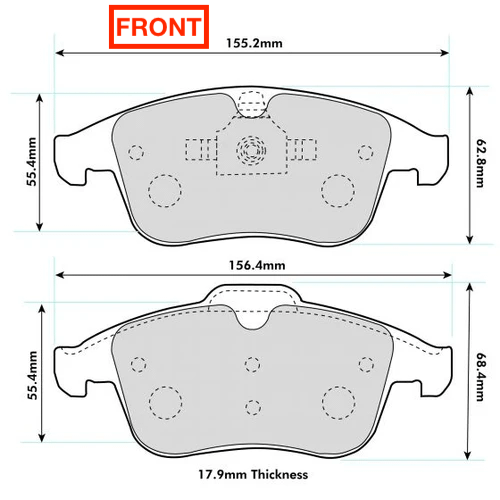 PBS Brake Pads Front / Rear Renault Clio IV 1.6 TCe RS